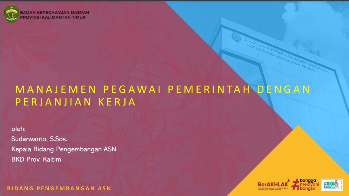 MANAJEMEN PEGAWAI PEMERINTAH DENGAN PERJANJIAN KERJA